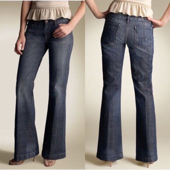 Citizens of Humanity Dunaway #087 Dark Wash Flared Jeans Size 27" - Picture 1 of 7